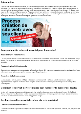 Comment le site web de votre mairie peut renforcer la démocratie locale