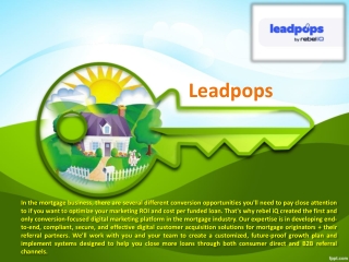 Mortgage Loan Officer Tools - Leadpops