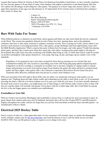Electrical 2025 Hockey Table