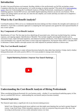 Understanding the Cost-Benefit Analysis of Hiring Professionals