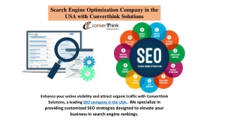 Search Engine Optimization Company in the USA with Converthink Solutions