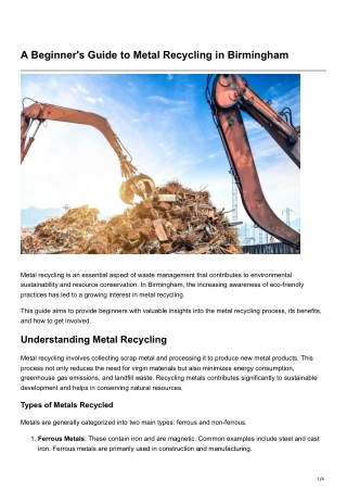 A Beginners Guide to Metal Recycling in Birmingham