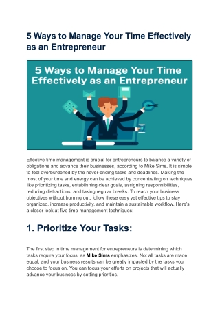 Entrepreneurs, Maximize Your Productivity with Michael Shannon Sims’ Time Manage