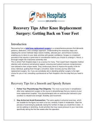 Recovery Tips After Knee Replacement Surgery_ Getting Back on Your Feet