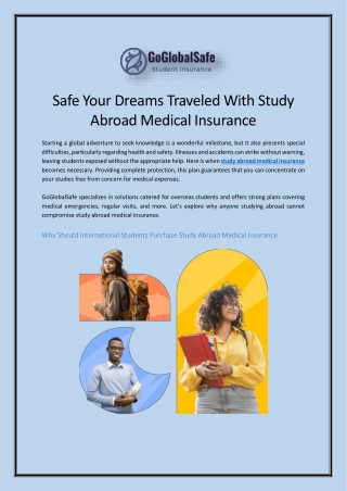 Safe Your Dreams Traveled With Study Abroad Medical Insurance