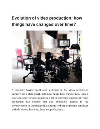 Apex Video Productions: Your Go-To Charlotte Video Production Company