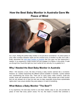 How the Best Baby Monitor in Australia Gave Me Peace of Mind
