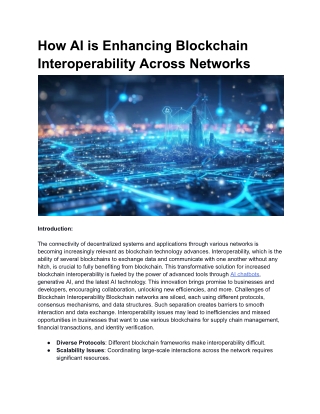 How AI is Enhancing Blockchain Interoperability Across Networks