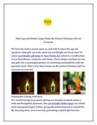 Why Upcycled Bottle Lamps Make the Perfect Christmas Gift for Everyone
