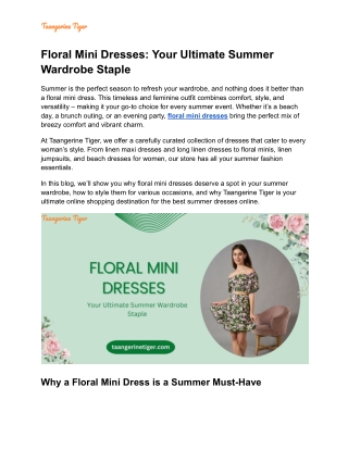 Floral Mini Dresses_ Your Ultimate Summer Wardrobe Staple