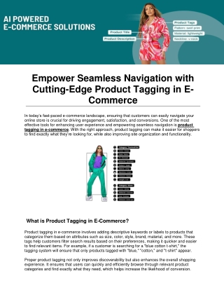 Empower Seamless Navigation with Cutting-Edge Product Tagging in E-Commerce