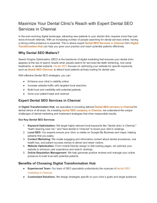 Maximize Your Dental Clinic's Reach with Expert Dental SEO Services in Chennai (1)