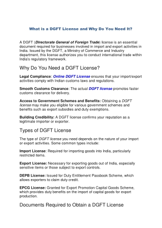 What is a DGFT License and Why Do You Need It