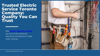 Trusted Electric Service Toronto Company Quality You Can Trust