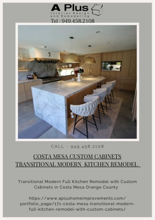 Costa Mesa Custom Cabinets Transitional Modern Kitchen Remodel