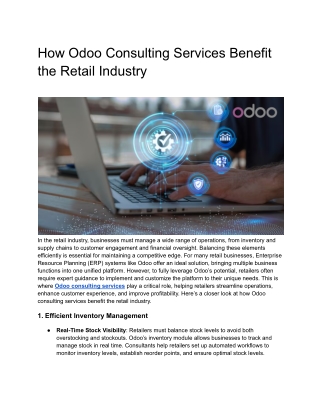 How Odoo Consulting Services Benefit the Retail Industry