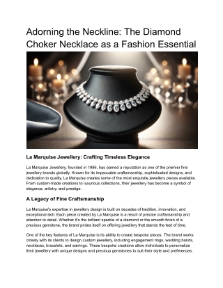 Adorning the Neckline The Diamond Choker Necklace as a Fashion Essential