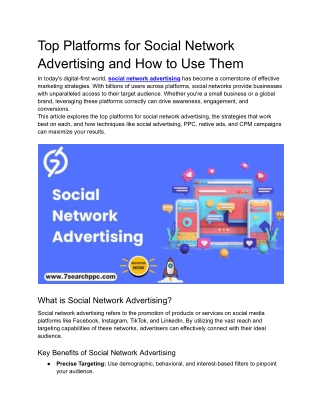 Top Platforms for Social Network Advertising and How to Use Them