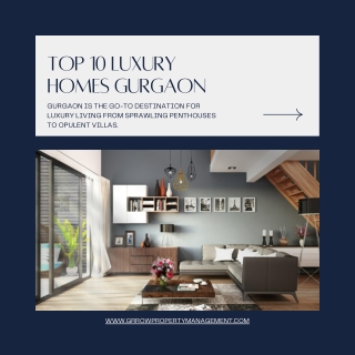 Top 10 Luxury Homes Gurgaon