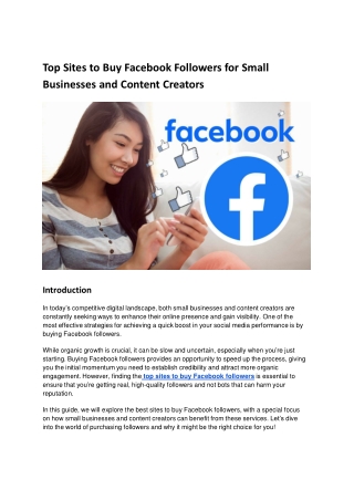 Top Sites to Buy Facebook Followers for Small Businesses and Content Creators