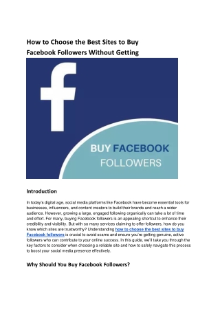 How to Choose the Best Sites to Buy Facebook Followers Without Getting Scammed