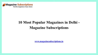 10 Most Popular Magazines in Delhi - Magazine Subscriptions