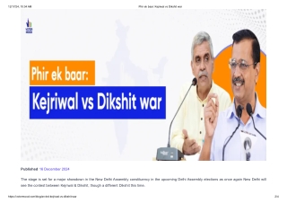 Phir ek baar Kejriwal vs Sandeep Dikshit war