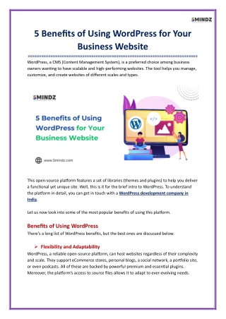 5 Benefits of Using WordPress for Your Business Website