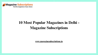 10 Most Popular Magazines in Delhi - Magazine Subscriptions