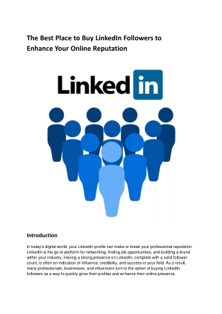 The Best Place to Buy LinkedIn Followers to Enhance Your Online Reputation