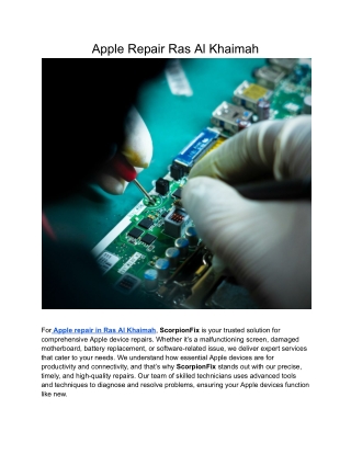 Apple Repair Ras Al Khaimah