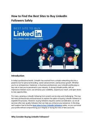 How to Find the Best Sites to Buy LinkedIn Followers Safely