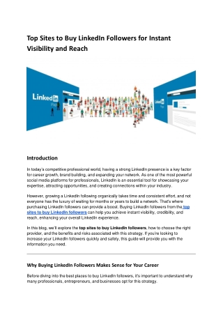 Top Sites to Buy LinkedIn Followers for Instant Visibility and Reach