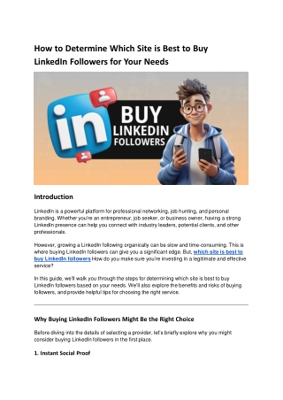 How to Determine Which Site is Best to Buy LinkedIn Followers for Your Needs