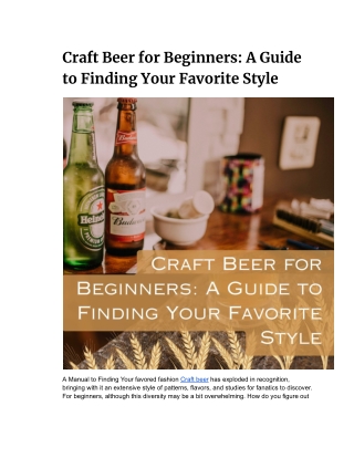 Craft Beer for Beginners_ A Guide to Finding Your Favorite Style