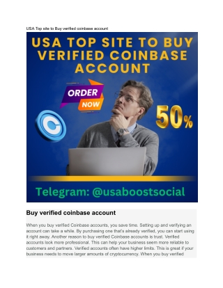 USA Top site to Buy verified coinbase account