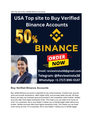 USA Top site to Buy Verified Binance Accounts