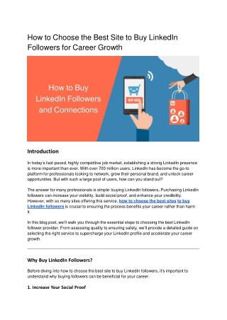 How to Choose the Best Site to Buy LinkedIn Followers for Career Growth