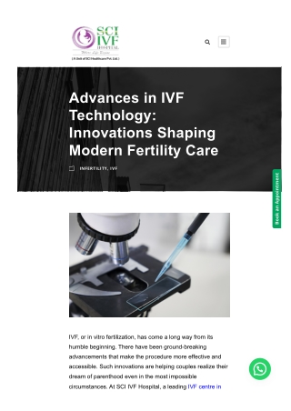 Advances in IVF Technology: Innovations Shaping Modern Fertility Care