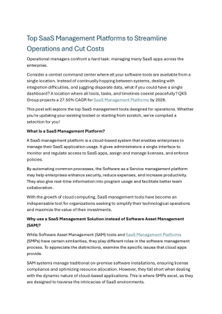 Top SaaS Management Platforms to Streamline Operations and Cut Costs