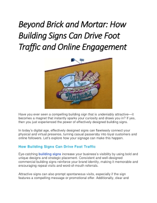 Beyond Brick and Mortar How Building Signs Can Drive Foot Traffic and Online Engagement