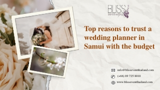 Top reasons to trust a wedding planner in Samui with the budget