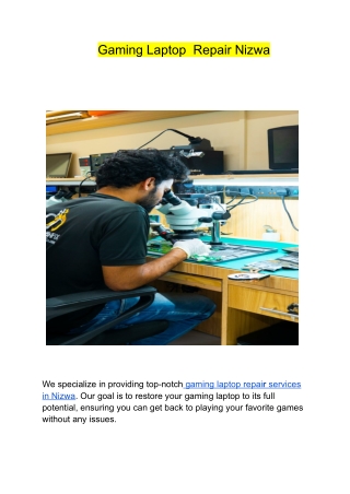 Gaming Laptop  Repair Nizwa