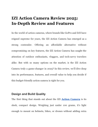 IZI Action Camera Review 2025_ In-Depth Review and Features