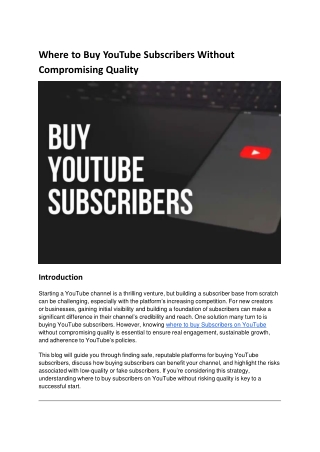 Where to Buy YouTube Followers Without Compromising Quality