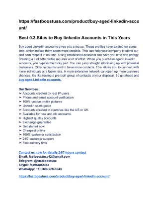 Best 0.3 Sites to Buy linkedin Accounts in This Years