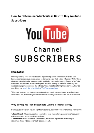 How to Determine Which Site is Best to Buy YouTube Followers