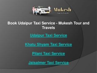 Book Udaipur Taxi Service  Mukesh Tour and Travels
