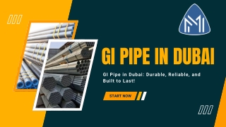 GI Pipe Applications in Dubai in Diverse Fields