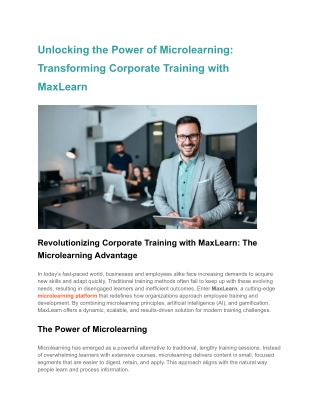 Unlocking the Power of Microlearning_ Transforming Corporate Training with MaxLearn